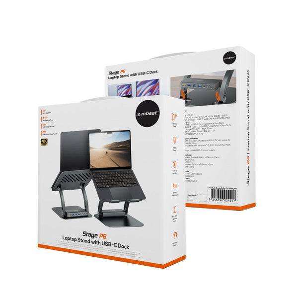 Mbeat Stage P6 Laptop Stand With Usb C Dock Stands Holders & Car Mounts