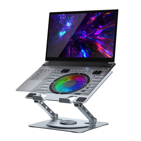 Mbeat Stage S8 Rotating Laptop Stand With Rgb Cooling Fan And Usb Ports Stands Holders & Car Mounts