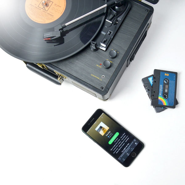 Mbeat Uptown Retro Turntable And Cassette Player With Bluetooth Speakers Turntables
