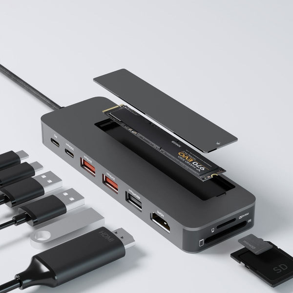 Mbeat Elite 9 In 1 Usb C Multiport Hub With Built In M.2 Nvme Ssd Enclosure Usb Cables Hubs & Adapters
