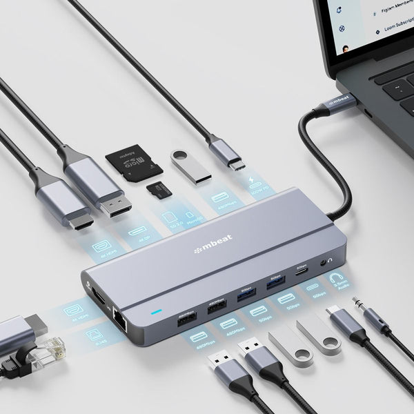 Mbeat Elite X14 Triple 4K Display Usb C Hub For Computers And Tablets Usb Cables Hubs & Adapters
