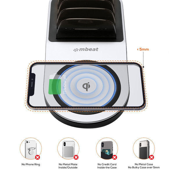 Mbeat Gorilla Power 50W Qi Certified Multi Device Usb & Wireless Charging Dock Chargers & Cradles