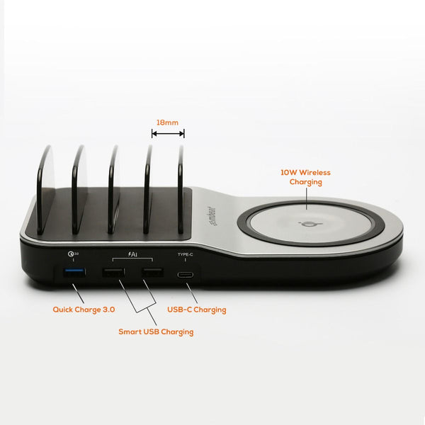 Mbeat Gorilla Power 50W Qi Certified Multi Device Usb & Wireless Charging Dock Chargers & Cradles