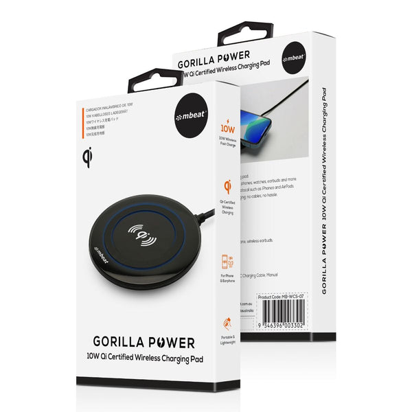 Mbeat Gorilla Power 10W Qi Certified Wireless Charging Pad Chargers & Cradles