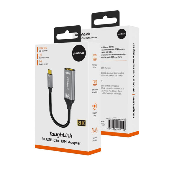 Mbeat Tough Link 8K Usb C Hdmi Adapter Space Grey A/V Cables & Adapters