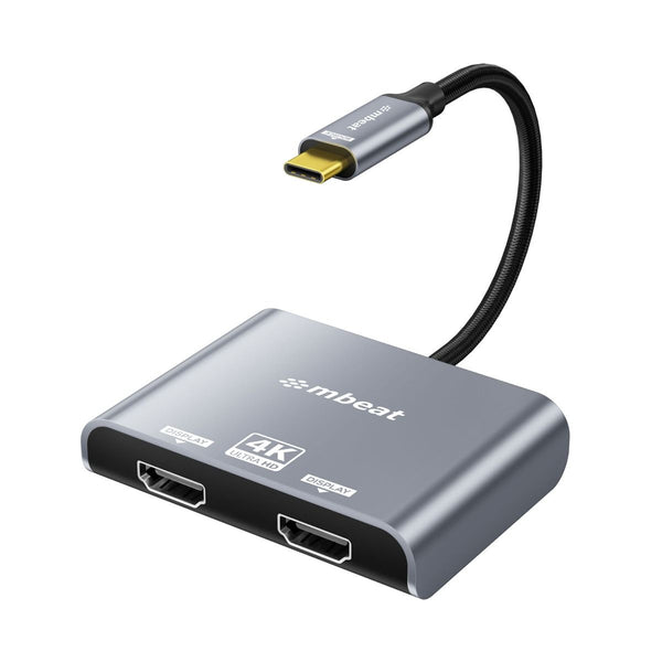 Mbeat Tough Link Usb C Dual 4K/60Hz Hdmi Mst Adapter Space Grey A/V Cables & Adapters