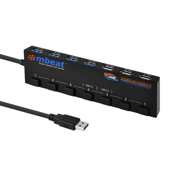 Mbeat 7 Port Usb 3.0 And 2.0 Hub Manager With Switches Usb Cables Hubs & Adapters