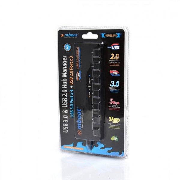 Mbeat 7 Port Usb 3.0 And 2.0 Hub Manager With Switches Usb Cables Hubs & Adapters