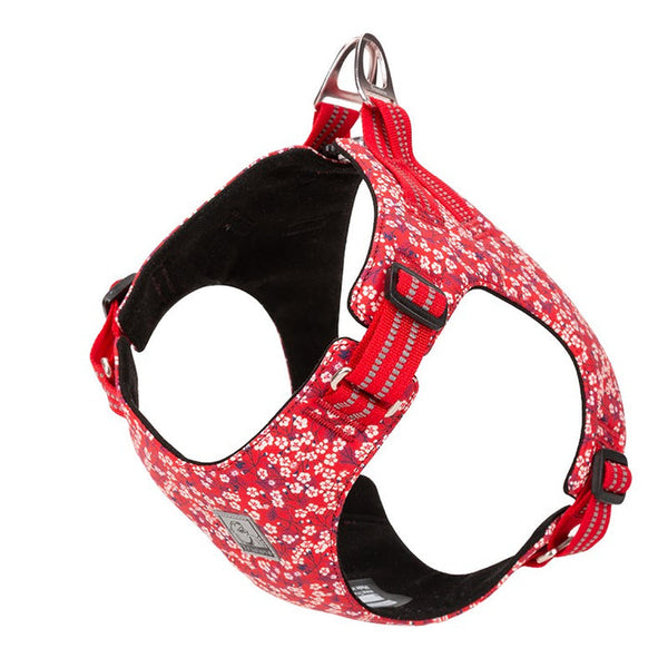 Floral Doggy Harness Red Xs Harnesses