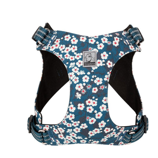 Floral Doggy Harness Saxony Blue Xs Harnesses