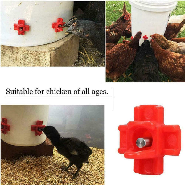 Cheeky Chooka Horizontal Poultry Water Nipples 5 Pack Small Animal Supplies