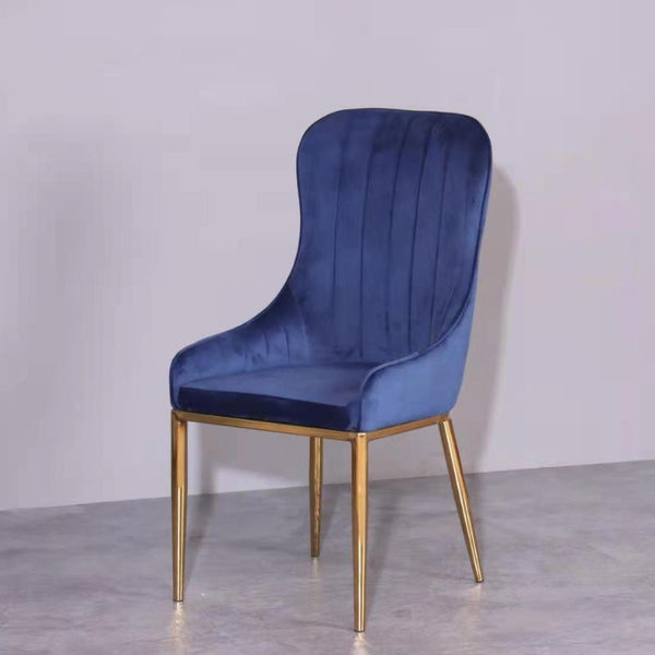 Lailas Creations Vivian Blue Gold Velvet Dining Chair Dining Chairs