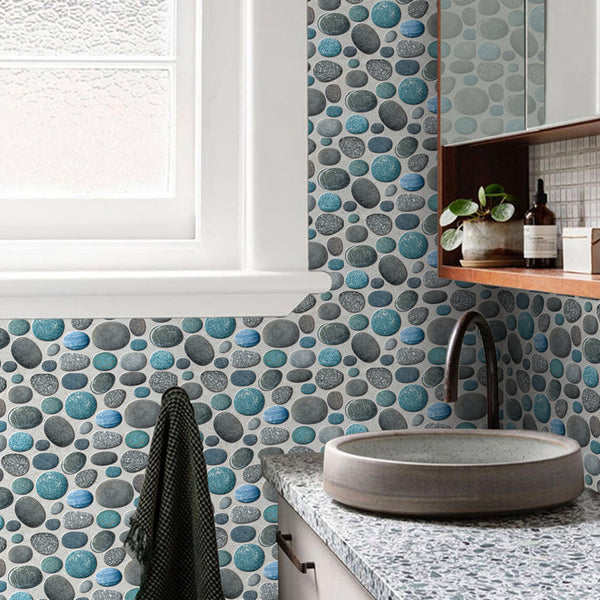 Waterproof Tiles Stone Wallpaper Stickers Bathroom Kitchen Stormy Wall Stickers
