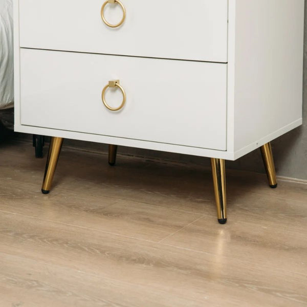Amelia Modern Led Bedside Table With Usb And Power Socket White X 2 Bedside Tables