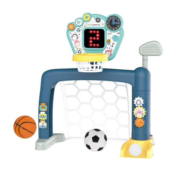 Gem Toys Sports World 3 In 1 Indoor Basketball Soccer Goal And Golf Set Outdoor Toy Balls