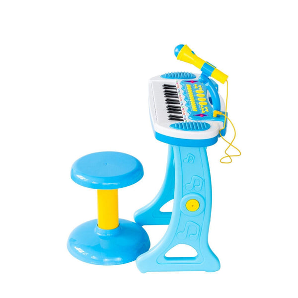 Children's Electronic Keyboard With Stand (Blue) Musical Instrument Toy Electronic Keyboards