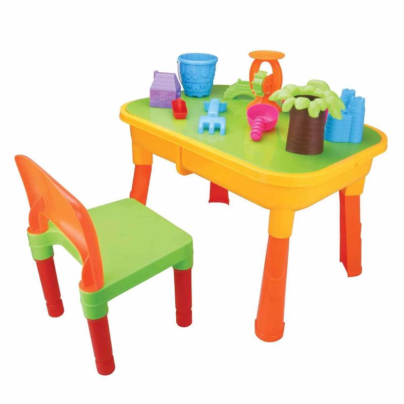 Gem Toys Children's 2 In 1 Sand & Water Table Includes 18 Play Accessories Sand & Water Tables