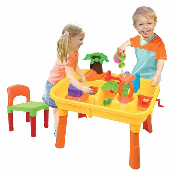 Gem Toys Children's 2 In 1 Sand & Water Table Includes 18 Play Accessories Sand & Water Tables