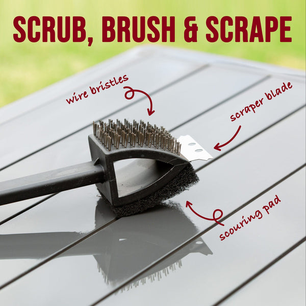 Stainless Steel Bbq Brush And Scraper Blade Cleaning Brushes