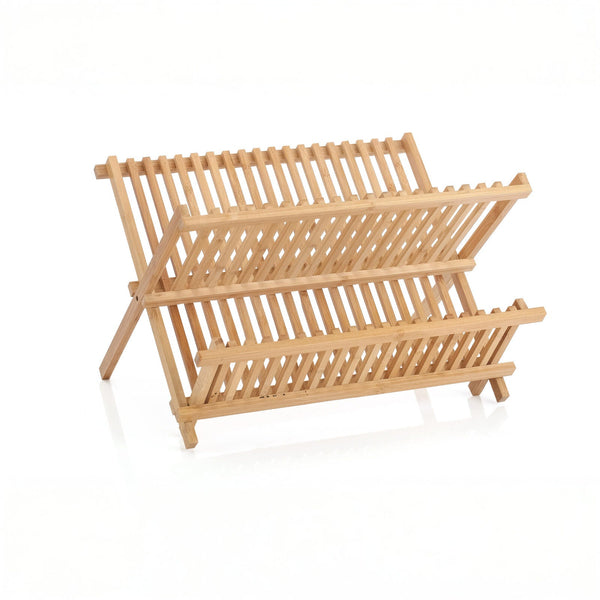 2 Tier Bamboo Dish Rack Racks & Holders