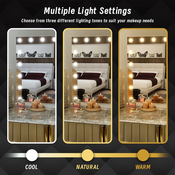 Beauty Mirror With 18 Led Bulbs Colour Settings White Frame And Usb Ports Makeup Mirrors