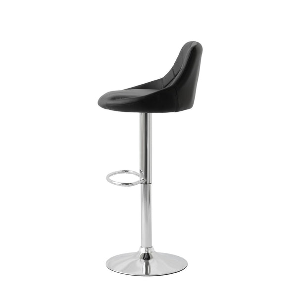 Black Padded Leather Barstools With Adjustable Height 2 Diamond Style Benches Bar Stools