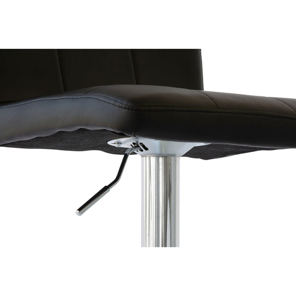 Black Padded Leather Barstools With Adjustable Height 2 Diamond Style Benches Bar Stools