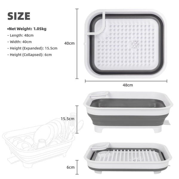 Collapsible Dish Rack With Utensil Section Space Saving Drying For Compact Kitchens & Camping Racks & Holders
