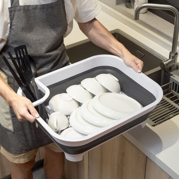 Collapsible Dish Rack With Utensil Section Space Saving Drying For Compact Kitchens & Camping Racks & Holders