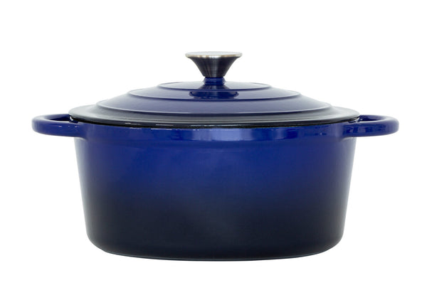 26Cm Enamelled Cast Iron French Oven Casserole (4.7L) Blue Casserole Pans