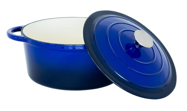 26Cm Enamelled Cast Iron French Oven Casserole (4.7L) Blue Casserole Pans