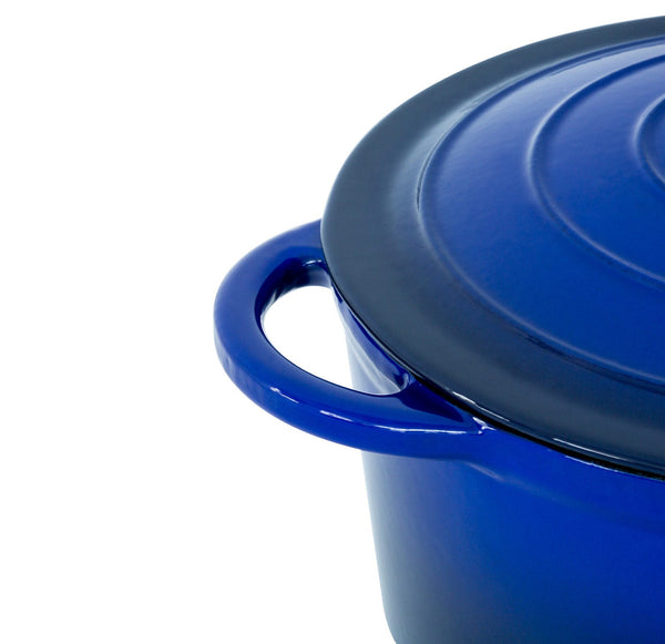 26Cm Enamelled Cast Iron French Oven Casserole (4.7L) Blue Casserole Pans