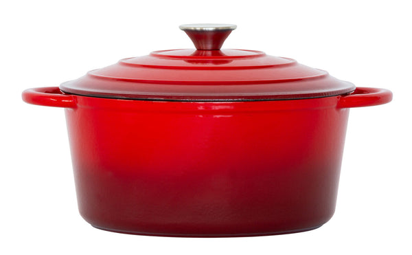 26Cm Enamelled Cast Iron French Oven Casserole (4.7L) Red Casserole Pans