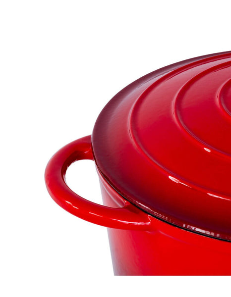 26Cm Enamelled Cast Iron French Oven Casserole (4.7L) Red Casserole Pans