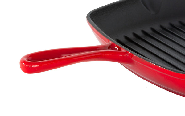 Enamelled Cast Iron Square Grill Pan (44 X 30 4.7 Cm) Red Frying & Grill Pans
