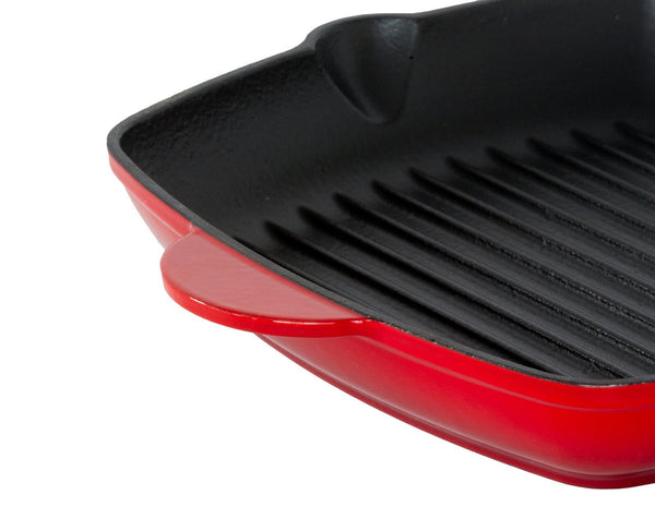 Enamelled Cast Iron Square Grill Pan (44 X 30 4.7 Cm) Red Frying & Grill Pans