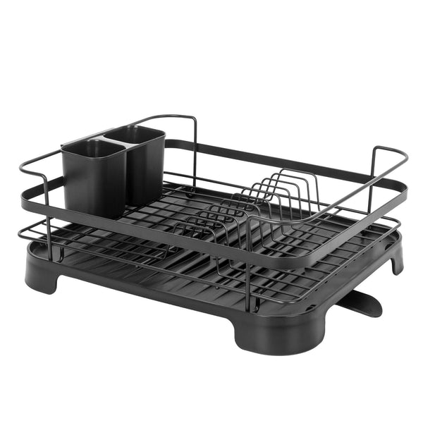 Steel Frame Dish Drying Rack Durable Steel Frame Removable Utensil Holder Compact Size For Small Kitchens & Apartments Racks & Holders