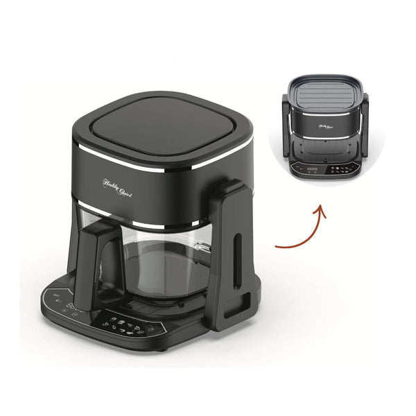 5L 2In1 Air Fryer And Grill 1400W Digital Touch Control Clear Glass Cooking Basket Air Fryers