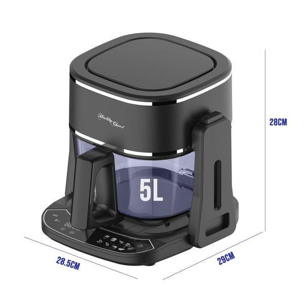 5L 2In1 Air Fryer And Grill 1400W Digital Touch Control Clear Glass Cooking Basket Air Fryers