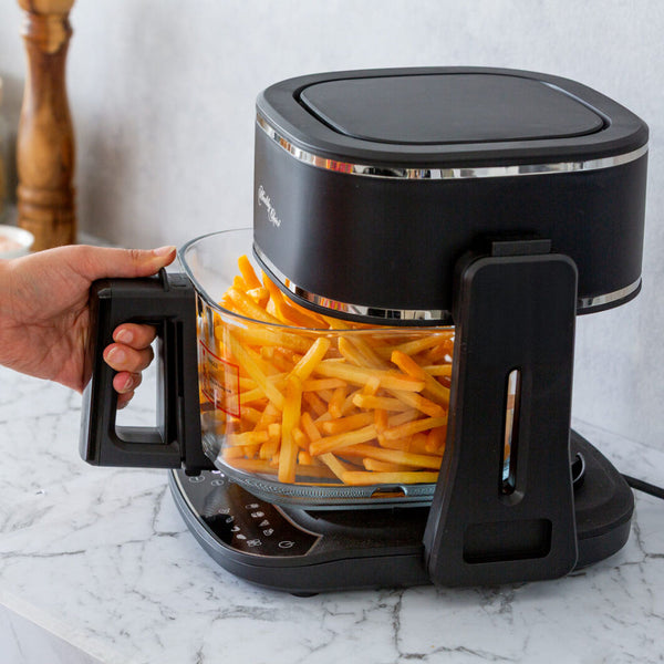 5L 2In1 Air Fryer And Grill 1400W Digital Touch Control Clear Glass Cooking Basket Air Fryers