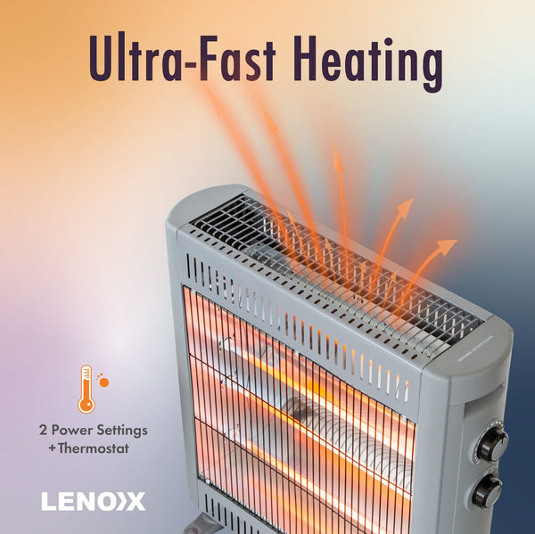 2200W Quartz Infrared Radiant Heater With Adjustable Thermostat And Power Settings Heaters