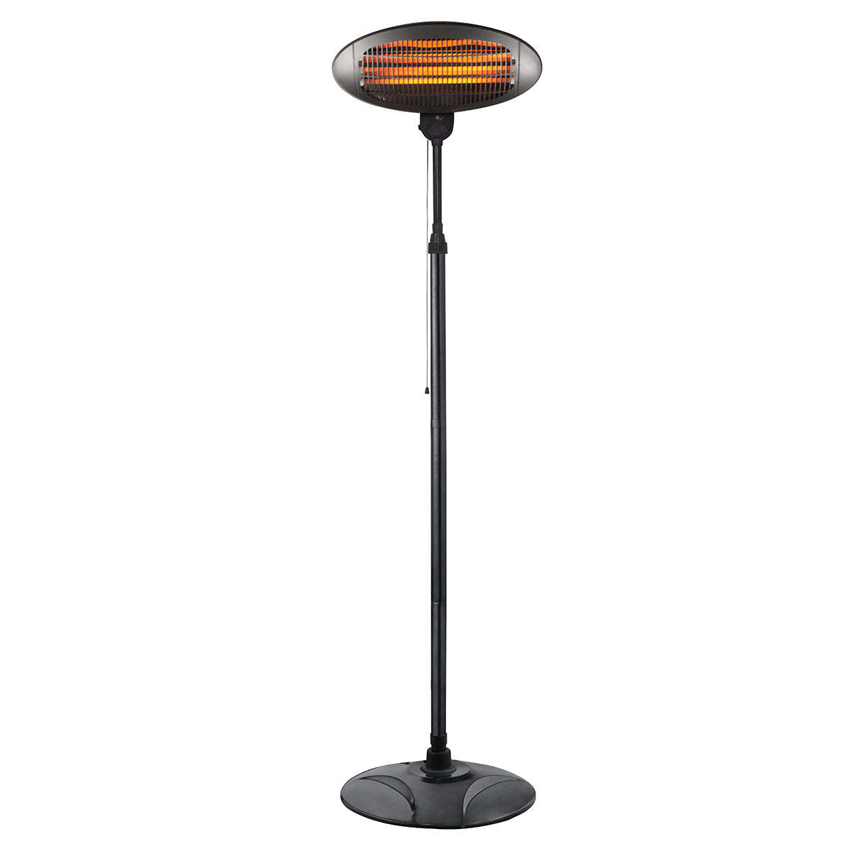 Patio Heaters Lenoxx 2000W 2.1M Free Standing Adjustable Portable Outdoor Electric Patio Heater Black