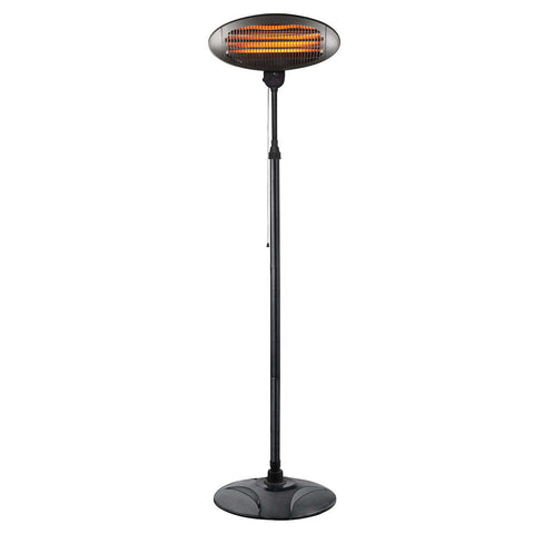 Lenoxx 2000W 2.1M Free Standing Portable Outdoor Electric Patio Heater Black Patio Heaters