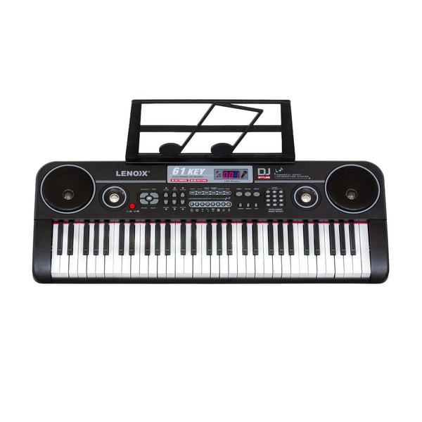 61 Key Electronic Learning Piano Keyboard Light Up Keys Lcd Display With Music Stand Holder Electronic Keyboards