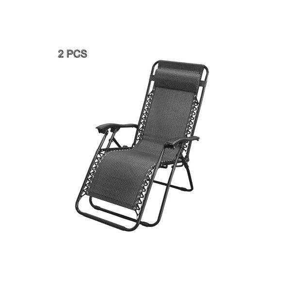 Zero Gravity Folding Reclining Set Of 2 Black Furniture Chairs