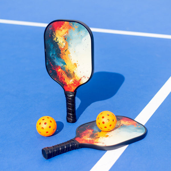 Hacienda Pickleball Set With 6 Aerodynamic Balls And 2 Fiberglass Paddles Racquets