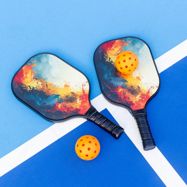 Hacienda Pickleball Set With 6 Aerodynamic Balls And 2 Fiberglass Paddles Racquets