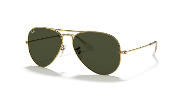 Aviator Classic In Gold And Green Sunglasses