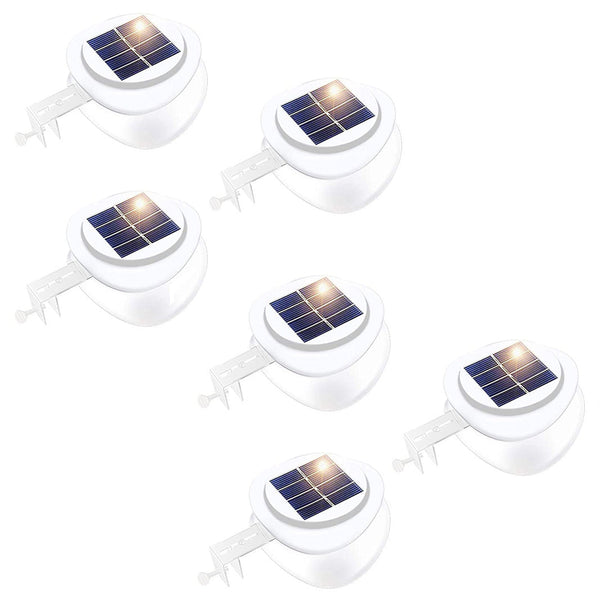Solar Multipurpose Light (6 Piece White) W/ Screw & Mount Energy Saving Outdoor Lighting Accessories