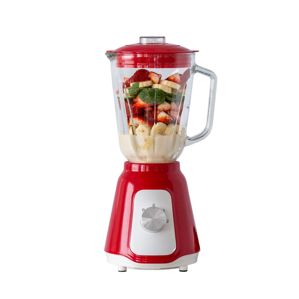 Healthy Choice 500W Red Glass Blender With Two Adjustable Speeds And 1.5L Capacity Countertop Blenders
